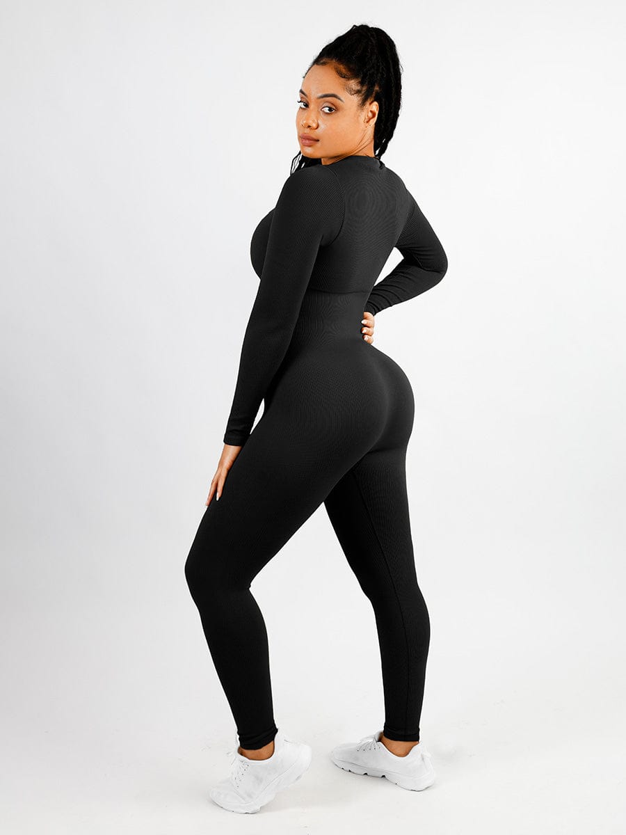 Deep V-neck High Stretchy Seamless Tummy Control Jumpsuit — view 11