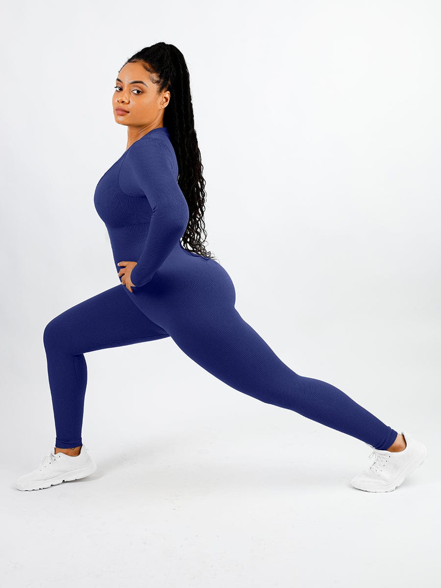 Deep V-neck High Stretchy Seamless Tummy Control Jumpsuit — view 7