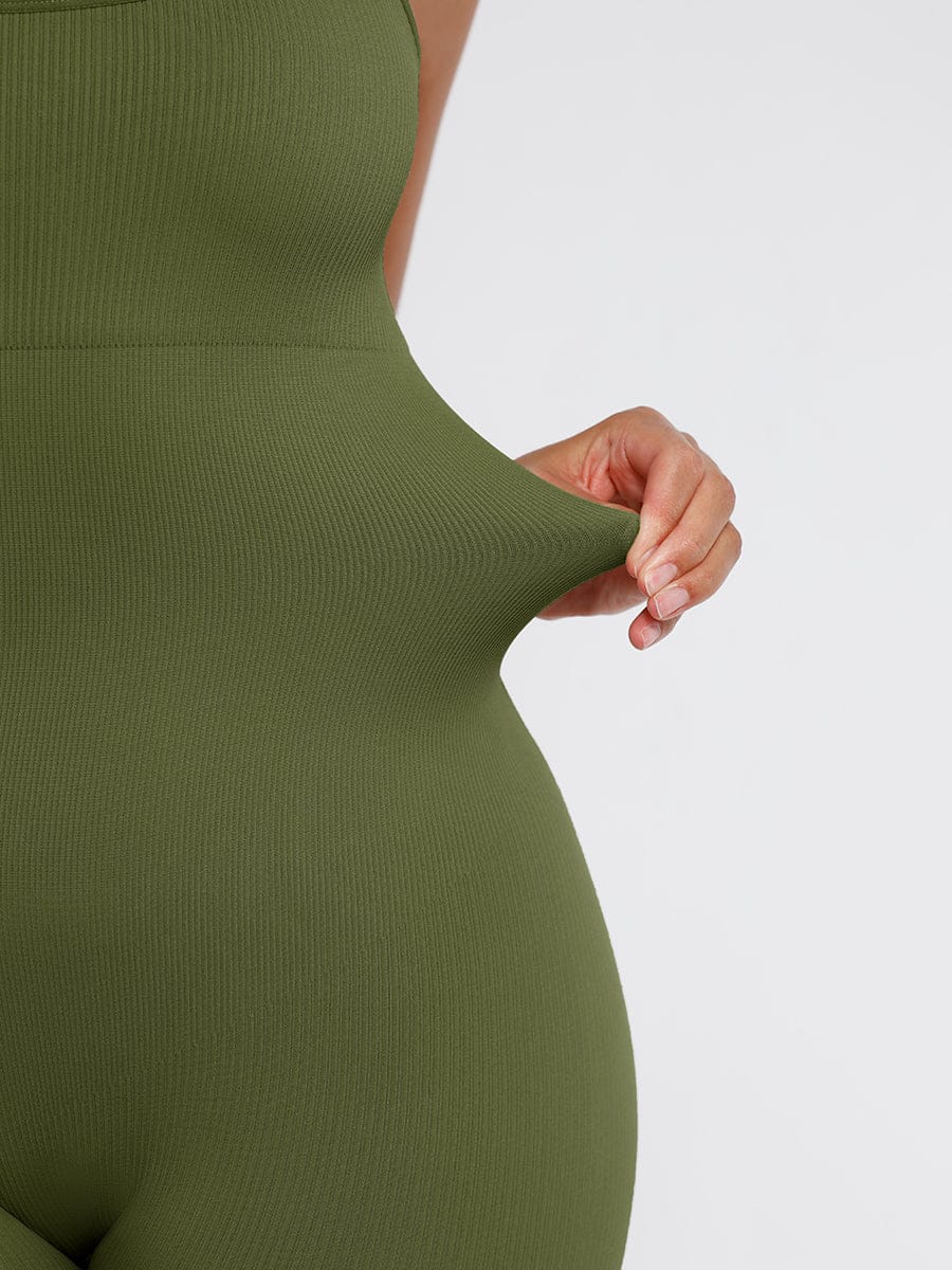 High Stretchy Seamless Sling Tummy Control Jumpsuit Removable cup pads — view 13