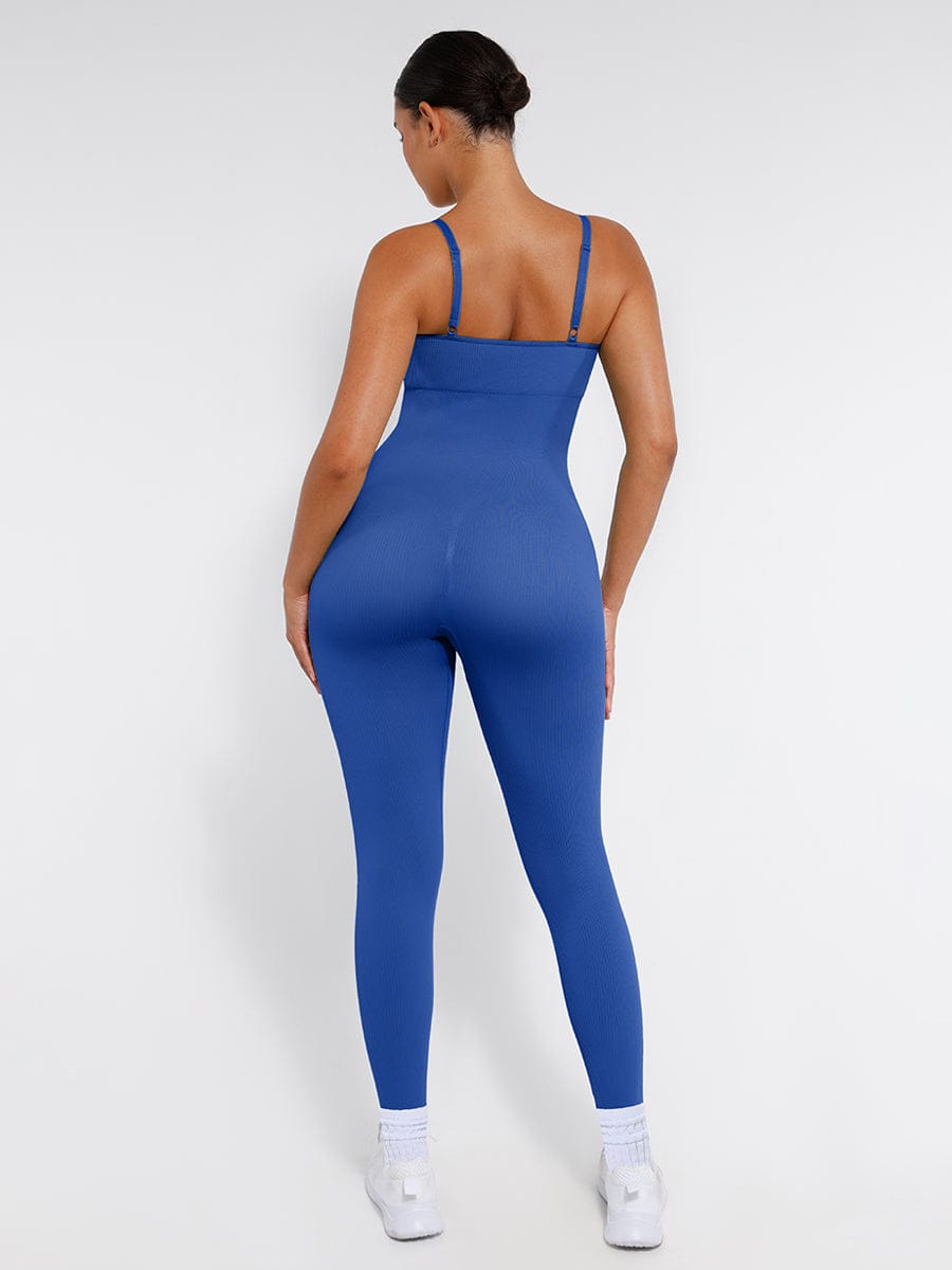 High Stretchy Seamless Sling Tummy Control Jumpsuit Removable cup pads — view 37