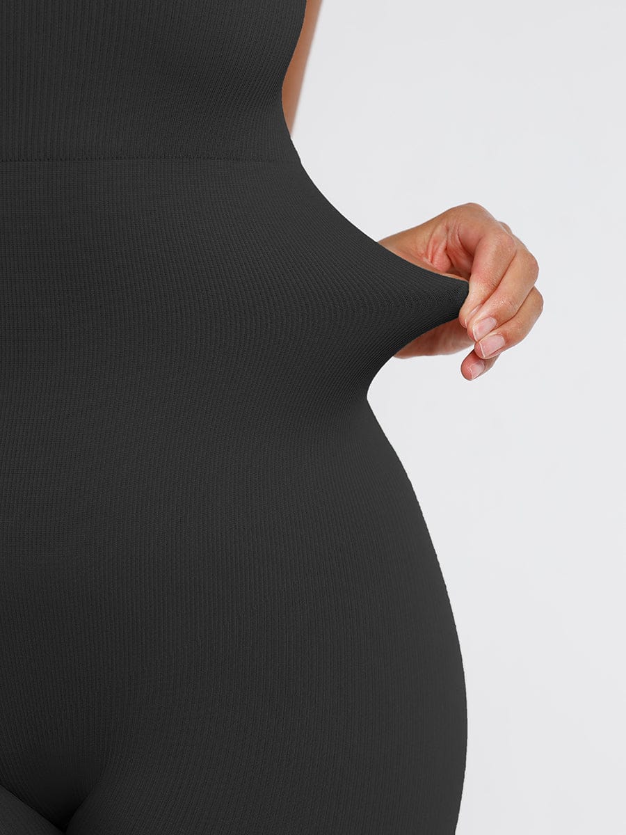 High Stretchy Seamless Sling Tummy Control Jumpsuit Removable cup pads — view 24