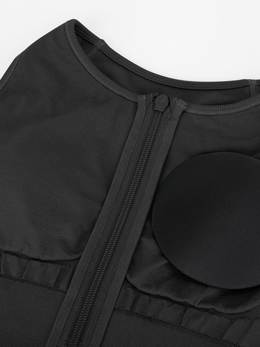 Seamless Zip Front Full-Length Racerback 2-in-1 Sport Shaping Jumpsuit — view 17