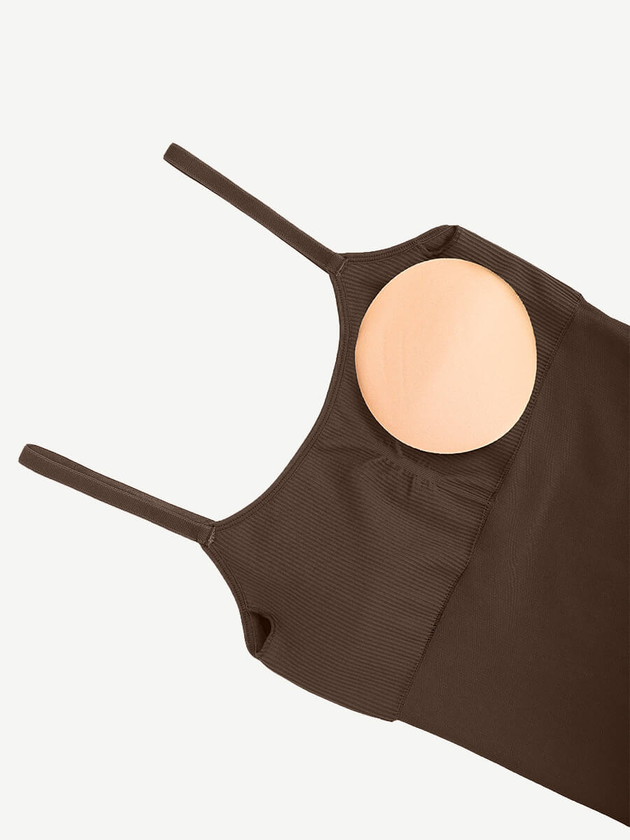 High Stretchy Seamless Sling Tummy Control Jumpsuit Removable cup pads — view 34