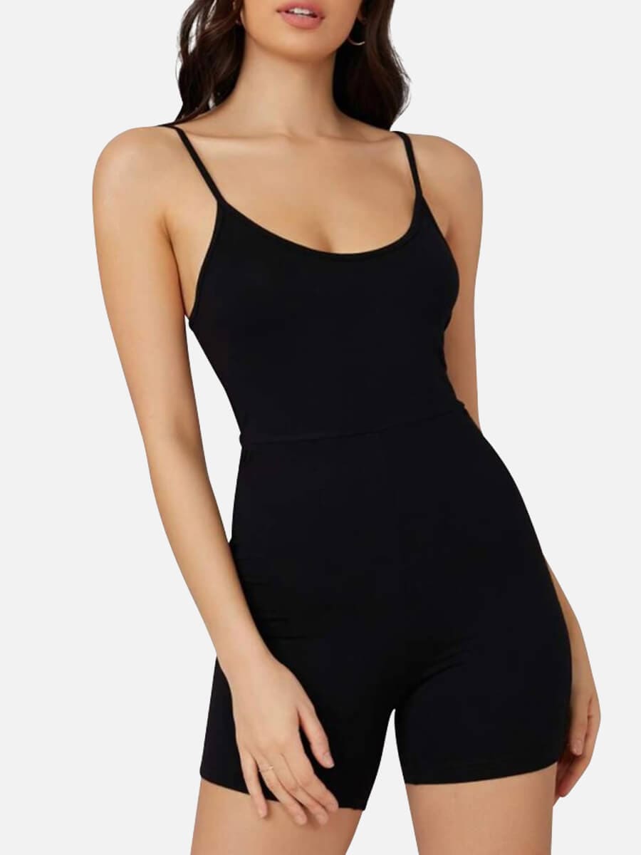 Mid-Thigh Fitness & Shaping Breathable Romper — view 1