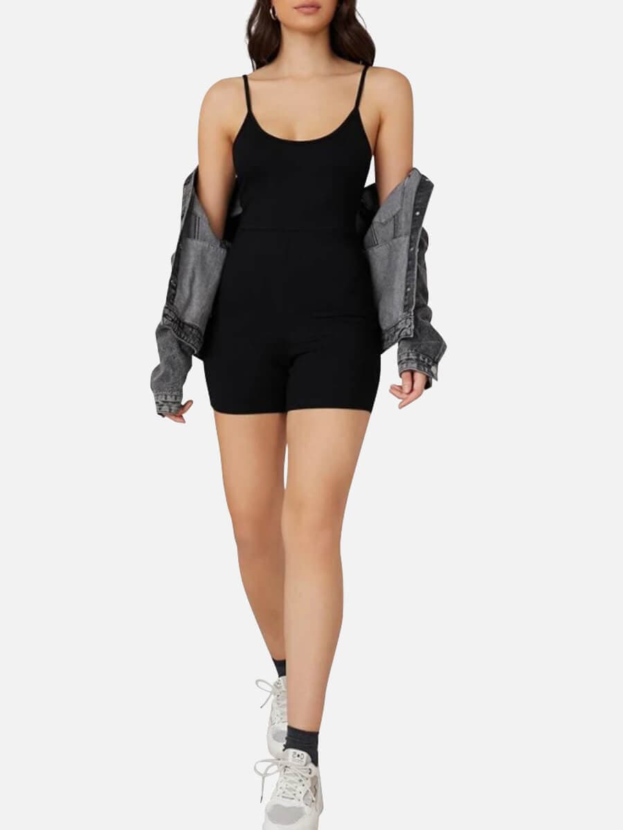 Mid-Thigh Fitness & Shaping Breathable Romper — view 3