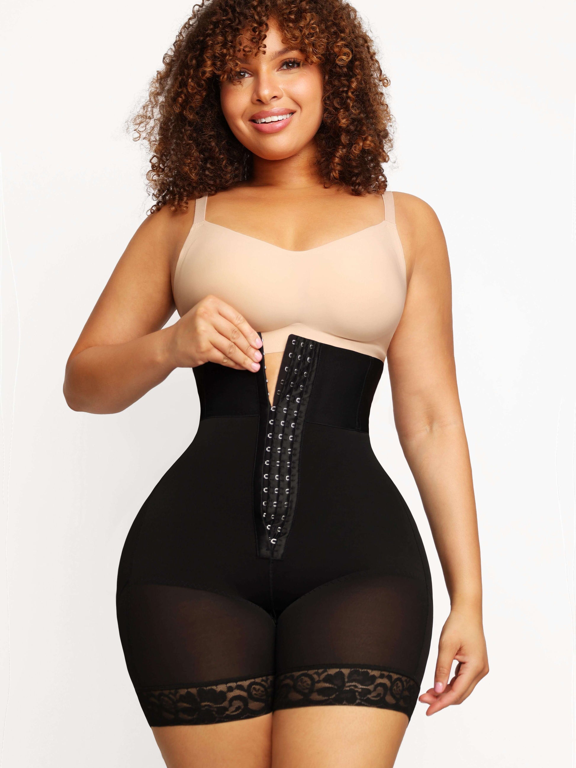 3-bones Triple-breasted High-waisted Elastic Body Butt Lifter — view 1