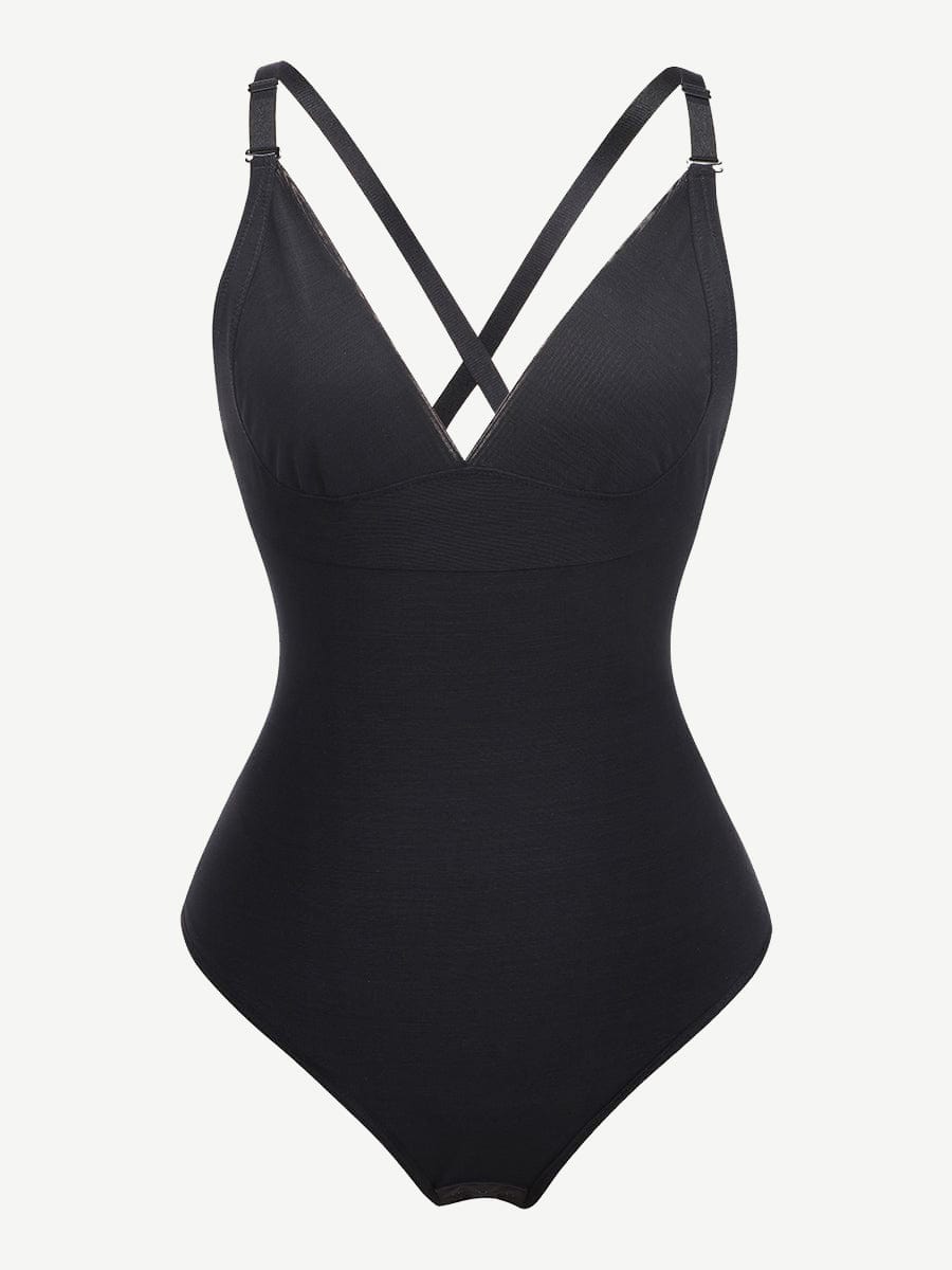 Curve Creator Breathable Sexy Adjustable Strap Solid Color Full Body Shaper Shaperwear — view 4