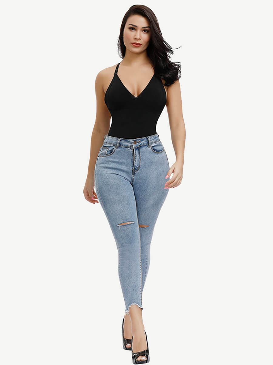 Curve Creator Breathable Sexy Adjustable Strap Solid Color Full Body Shaper Shaperwear — view 10