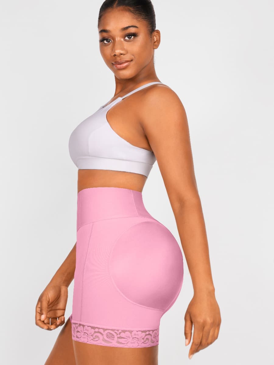 Butt Lifter Tummy Control Middle Waisted Mid Thigh Shaper Shorts — view 3