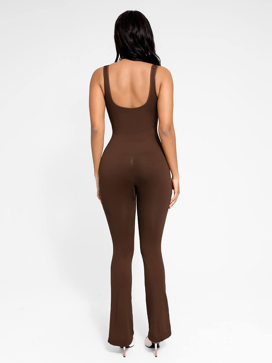Seamless Square Neck U-Back Flared Jumpsuit — view 10