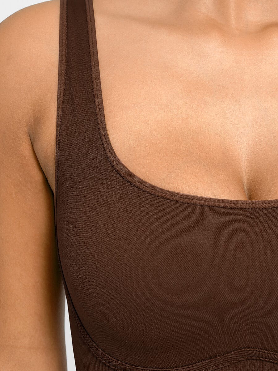 Seamless Square Neck U-Back Flared Jumpsuit — view 12