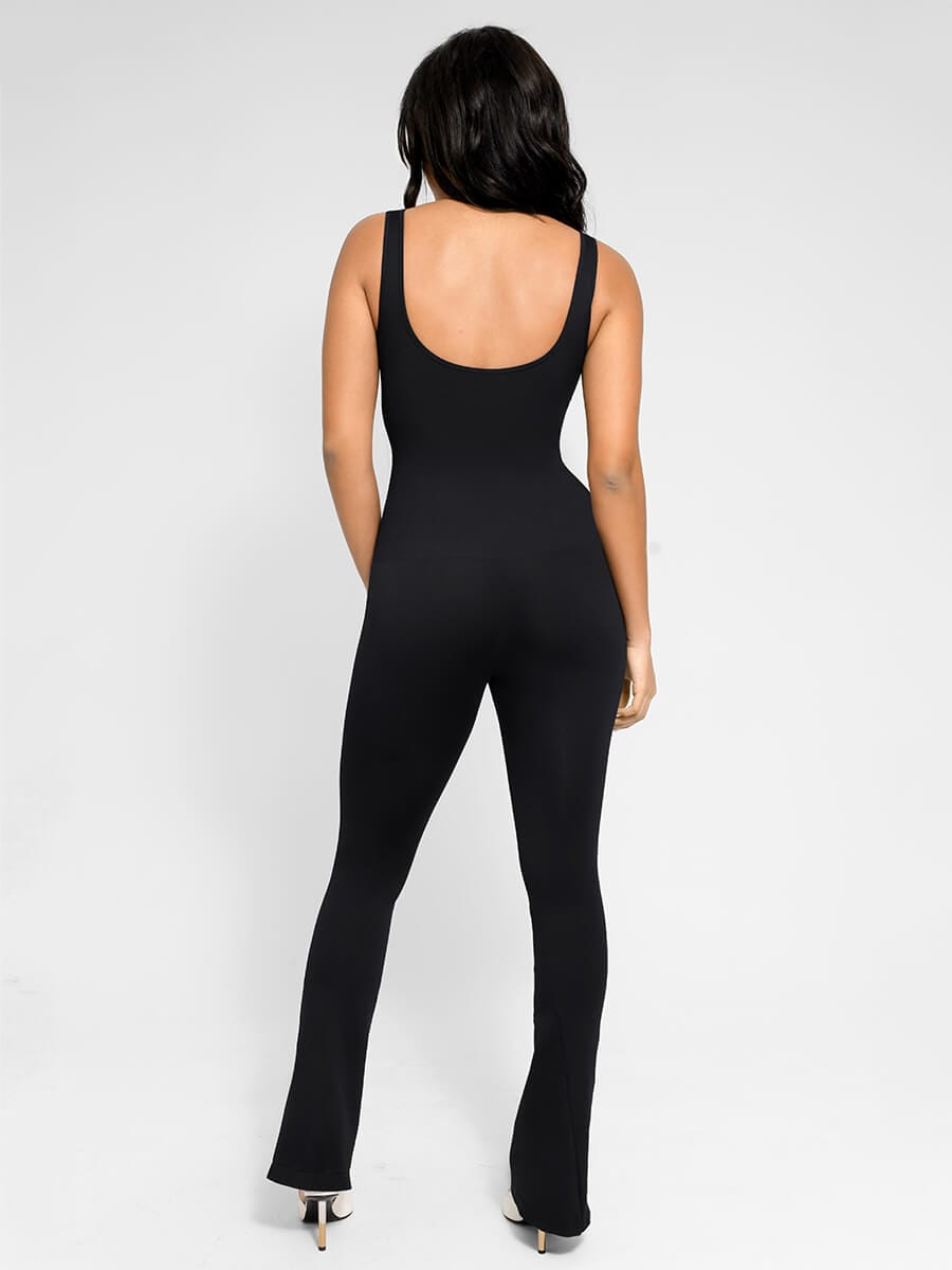 Seamless Square Neck U-Back Flared Jumpsuit — view 2