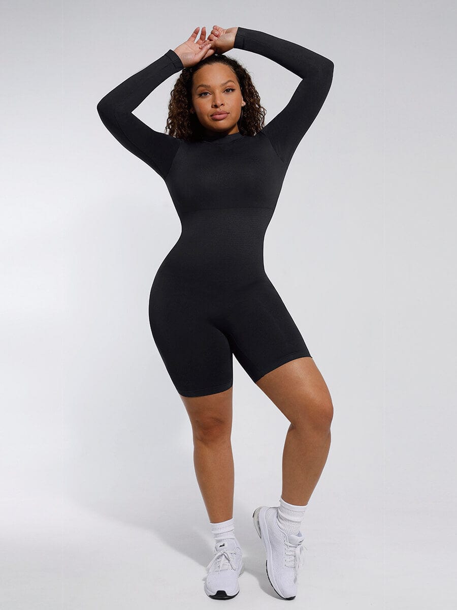 Seamless Bust Support Waist Cinching Tummy Control Jumpsuit with Removable Cups — view 9