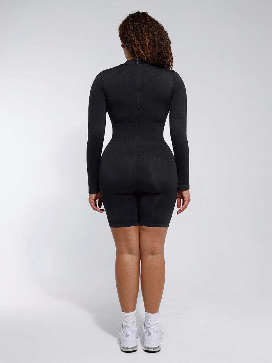 Seamless Bust Support Waist Cinching Tummy Control Jumpsuit with Removable Cups — view 11