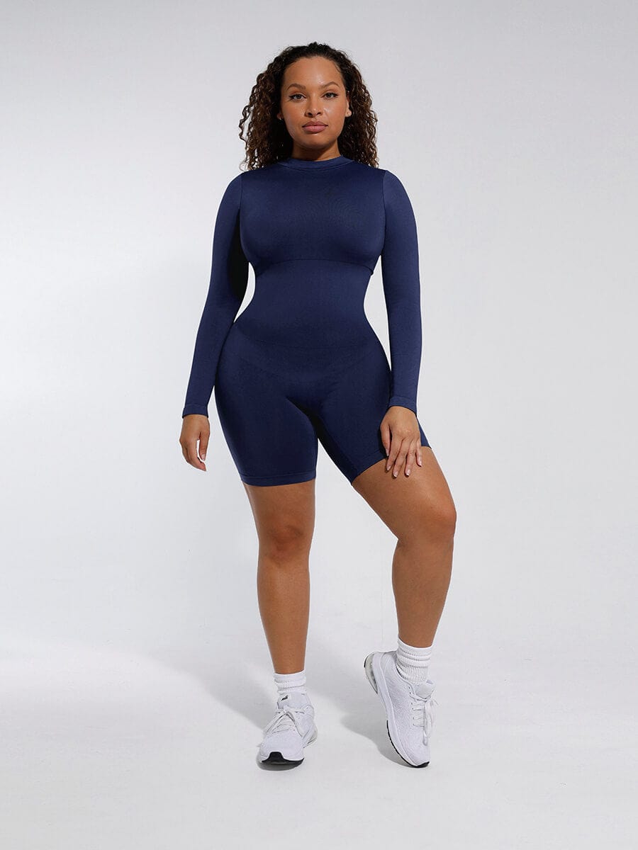 Seamless Bust Support Waist Cinching Tummy Control Jumpsuit with Removable Cups — view 19