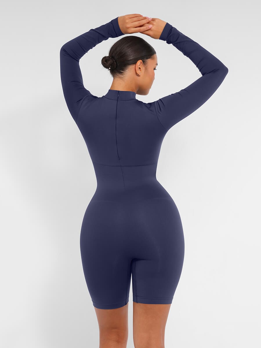 Seamless Bust Support Waist Cinching Tummy Control Jumpsuit with Removable Cups — view 15
