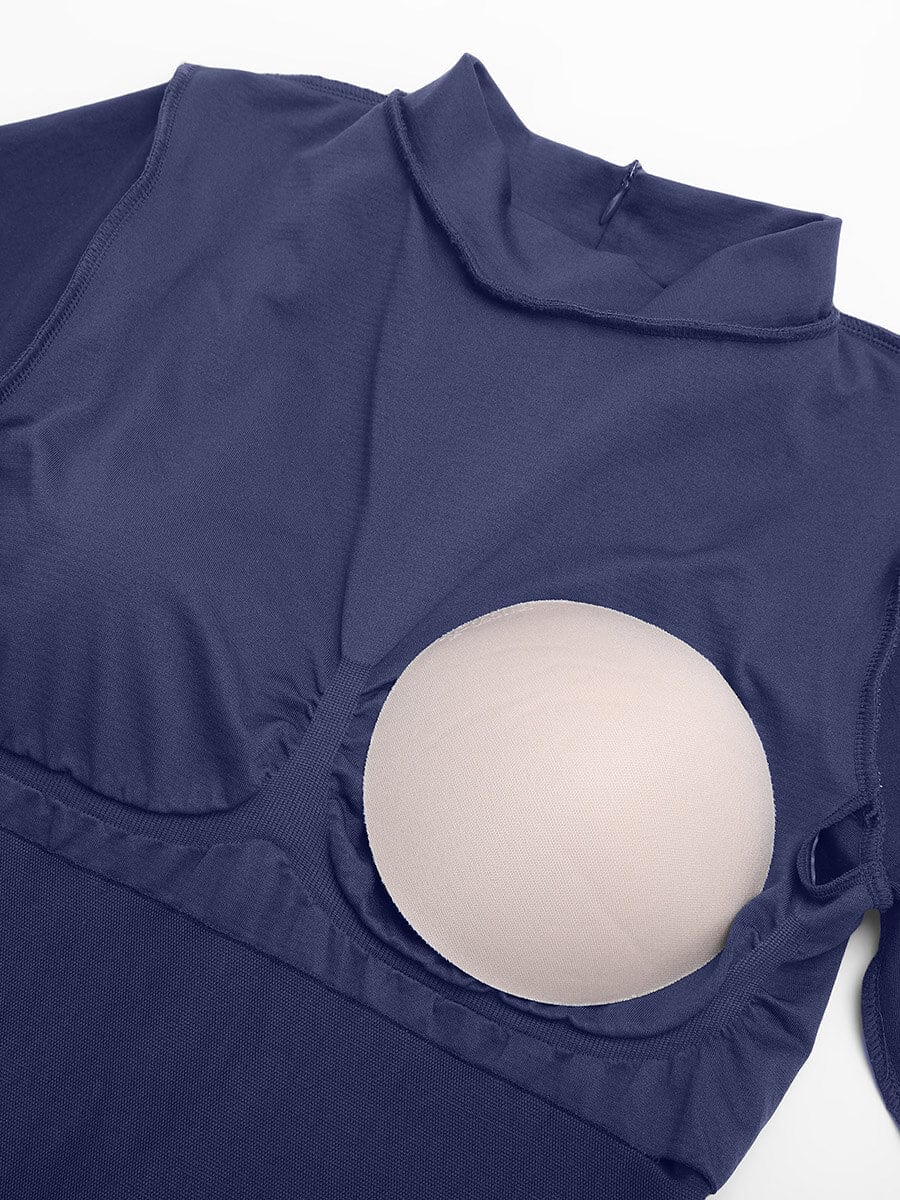 Seamless Bust Support Waist Cinching Tummy Control Jumpsuit with Removable Cups — view 22