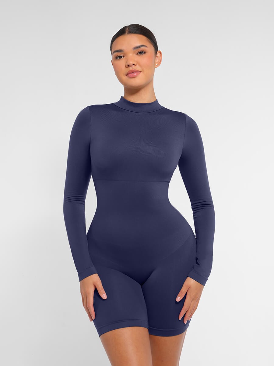 Seamless Bust Support Waist Cinching Tummy Control Jumpsuit with Removable Cups — view 12